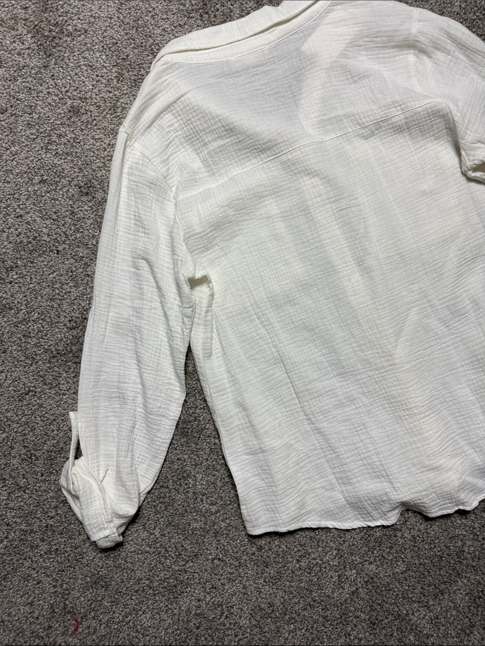 New In White Textured Button-Front Shirt - Picture 8 of 9